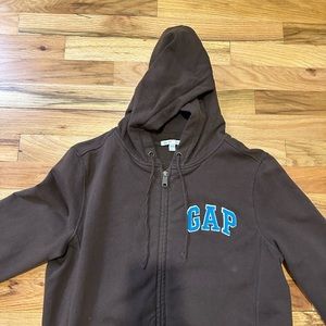 Brown gap zip up